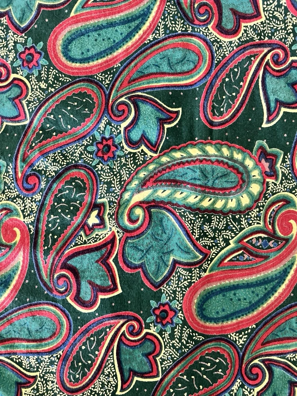 April Cornell SET 6 Napkins Green Red Gold Blue Paisley Cotton French Country